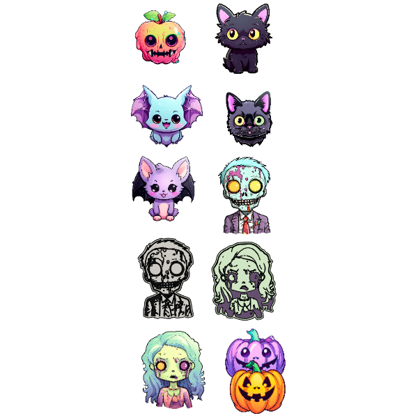 Cute Halloween Sticker Set of 10