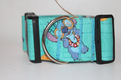 2" Teal Blue Alien & Pineapple Collar