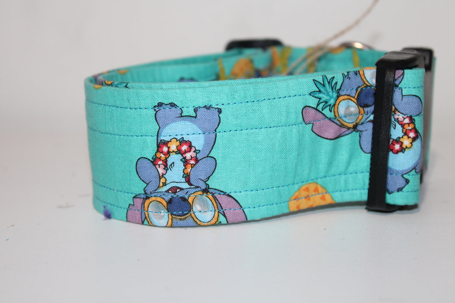 2" Teal Blue Alien & Pineapple Collar