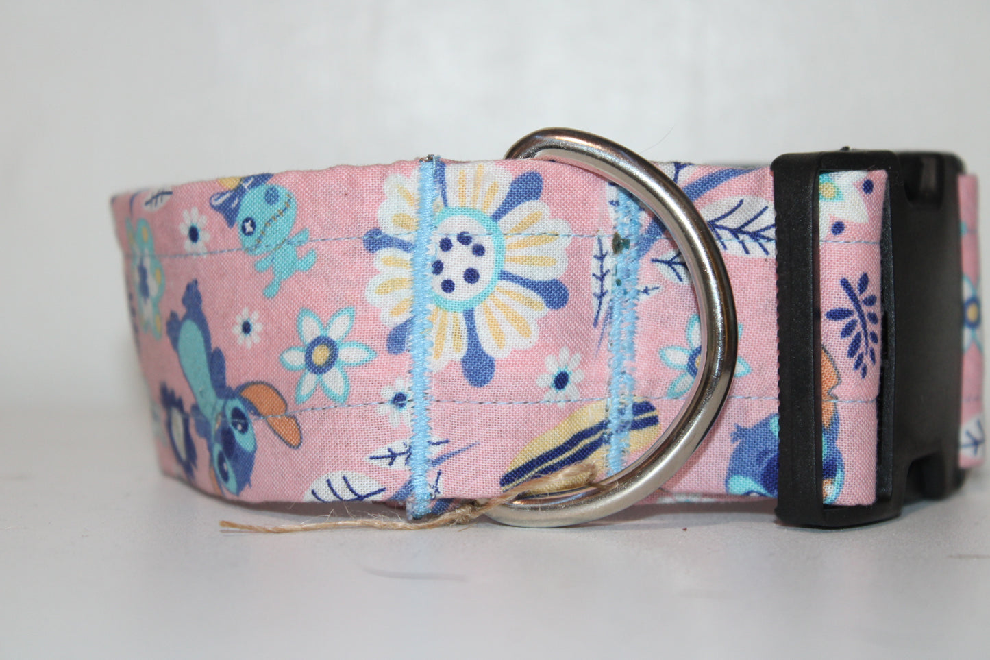 2" Pink Blue Alien & Daisies Collar